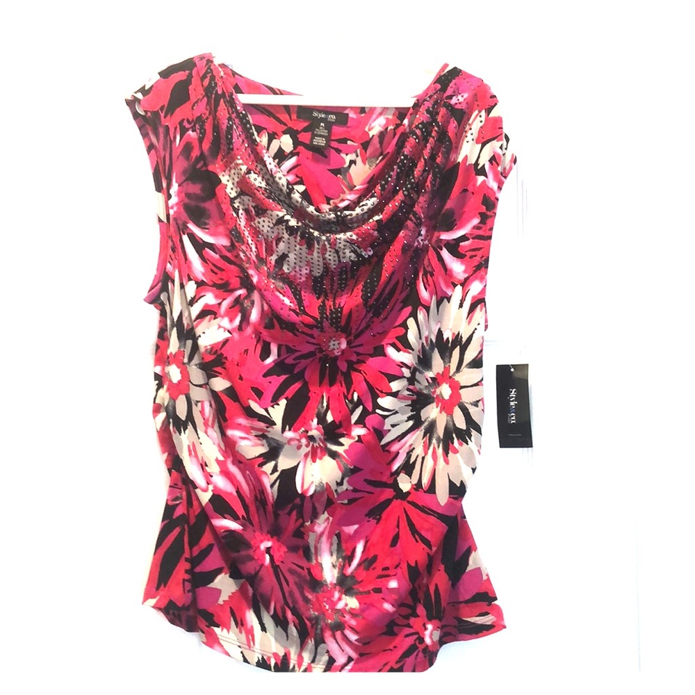 Style & Co Petite Large floral blouse